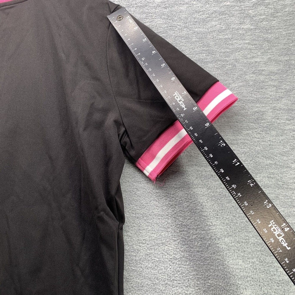 Women Black Bodycon Shirts & Shorts with Sequined Front Logo Set Size XL (A41) - Picture 10 of 13